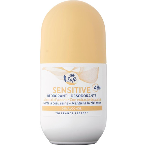 Шариковый дезодорант без спирта для чувствительной кожи Carrefour Soft Oat Sensitive 50 мл