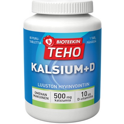 Кальций и витамин Д3 Bioteekin Teho Kalsium + D, 80 табл