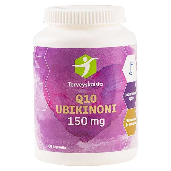 Усиленный убихинон и витамин С Terveyskaista Q10 Ubikinoni 150 mg, 60 капс