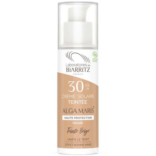 Тональный солнцезащитный крем для лица SPF30 Laboratoires de Biarritz Alga Maris Бежевый 50 мл