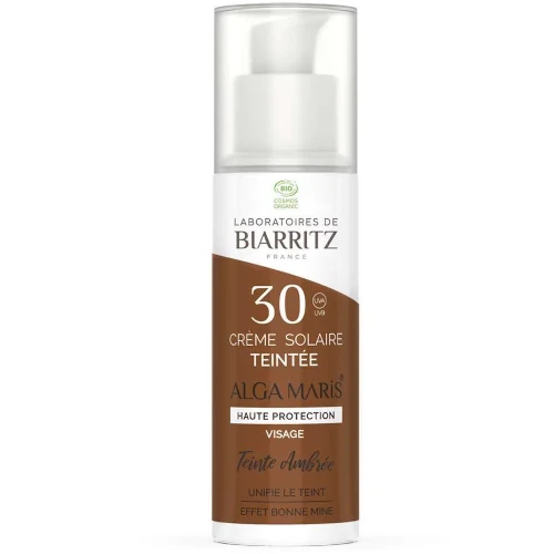 Тональный солнцезащитный крем для лица SPF30 Laboratoires de Biarritz Alga Maris Янтарный 50 мл