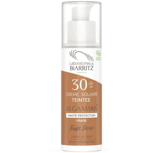 Тональный солнцезащитный крем для лица SPF30 Laboratoires de Biarritz Alga Maris Золотой 50 мл