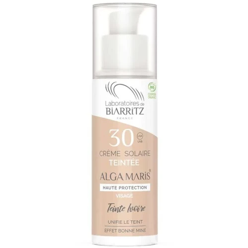 Тонирующий солнцезащитный крем для лица SPF30 Laboratoires de Biarritz Alga Maris слоновая кость 50 мл