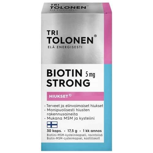 Биотин 5мг и витамины для волос Tolonen Biotiini Strong, 30 табл