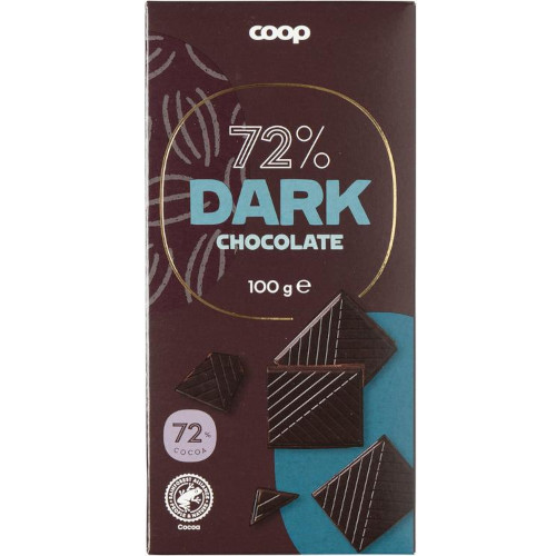 Тёмный шоколад COOP Dark 72 % tumma suklaa, 100 гр