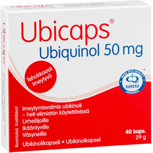 Витамины для сердца, бодрости и энергии Убихинол Q10 Ubicaps Ubiquinol, 40 капс