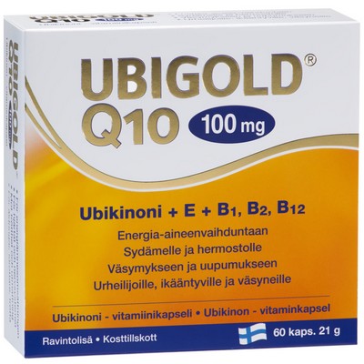 Убихинон и витамины E, B1, B2, B12 Ubigold®Q10 100 мг, 60 табл