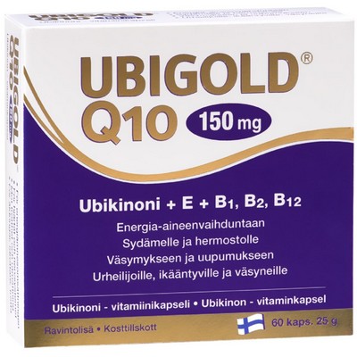 Убихинон и витамины E, B1, B2, B12 Ubigold Q10 30 mg 60 табл