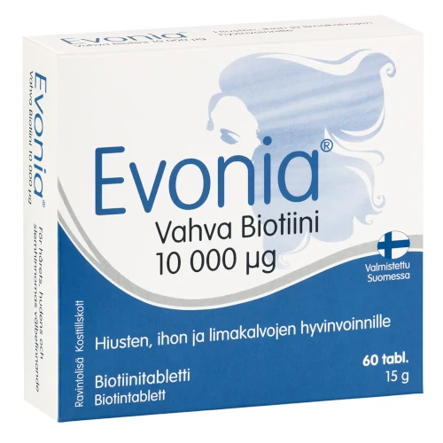 Усиленный биотин Evonia Vahva Biotiini 10.000 mikrog 60 табл