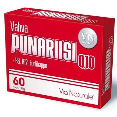 Красный рис Q10 и витамины группы B Via Naturale Vahva Punariisi Q10, 60 табл