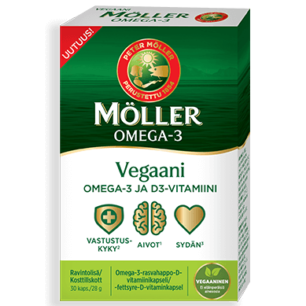 Веганская омега 3 Möller Vegan Omega-3 + витамин D 30 капсул