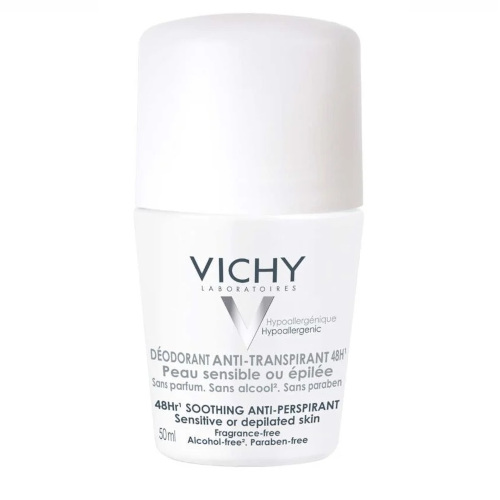 Гипоаллергенный дезодорант без запаха Vichy ANTIPERSPIRANTTI HERKÄLLE, 50 мл