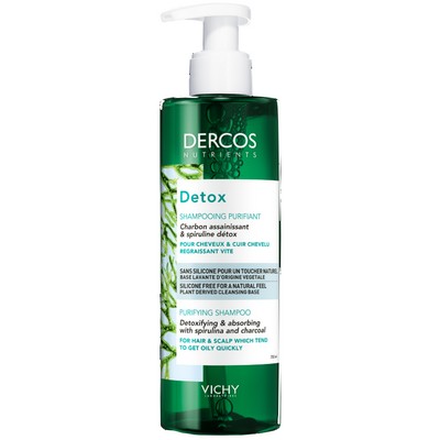 Глубоко очищающий шампунь со спирулиной Vichy Dercos Nutrients Detox Shampoo 250 ml