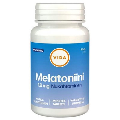 Мелатонин для сна Vida Melatoniini 1,9 mg, мятный вкус, 90 табл