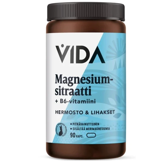 Цитрат магния +B6 Vida Vahva Magnesiumsitraatti + B6, 90 табл