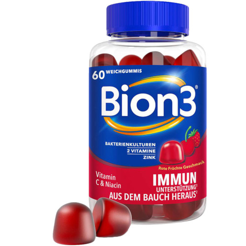 Витамин B3, С, цинк и лактобактерии Bion3 Immun, 60 малиновых мармеладок