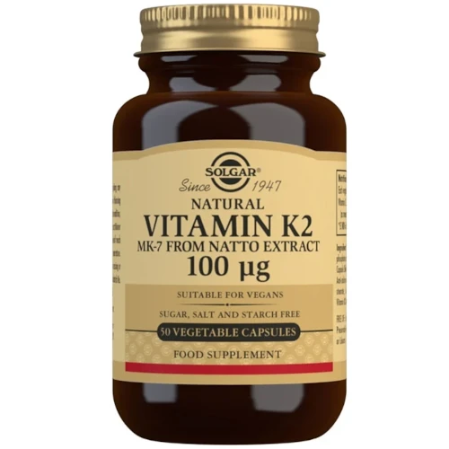 Витамин К2 натуральный из натто Solgar K2-vitamiini 100 µg 50 kaps.
