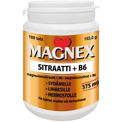 Витамины Магний + B6 Vitabalans MAGNEX SITRAATTI + B6, 100 таблеток
