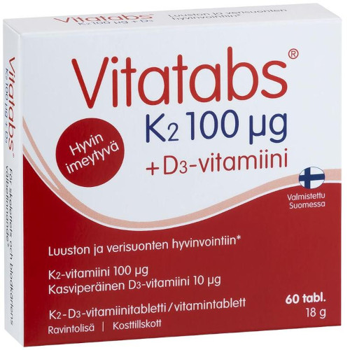 Витамины для костей Vitatabs® K2 100 мкг +D3, 60 табл