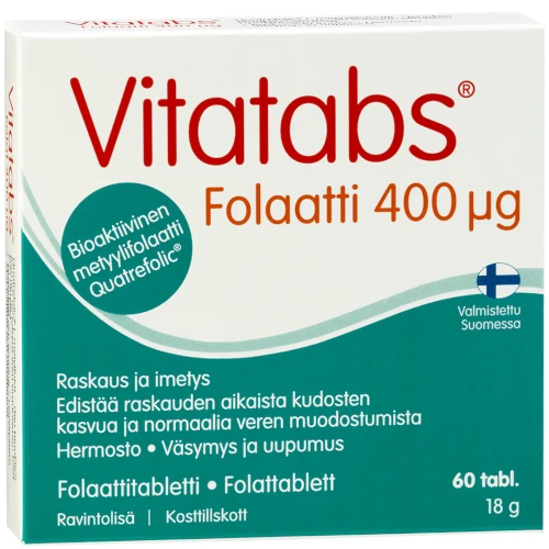 Фолиевая кислота витамин B9 Vitatabs® Folaatti, 60 табл