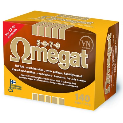 Рыбий жир Omegat 3-6-7-9 EPA+DHA +GLA+ALA +витД+витЕ. 140 шт
