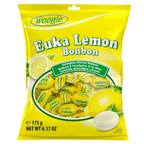 Карамель со вкусом лимона и эвкалипта Woogie Eukalyptus-Lemon, 175 гр