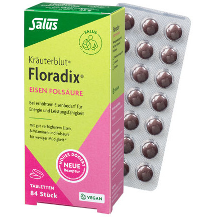 Железо и витамины Floradix Eisen Folsäure, 84 табл