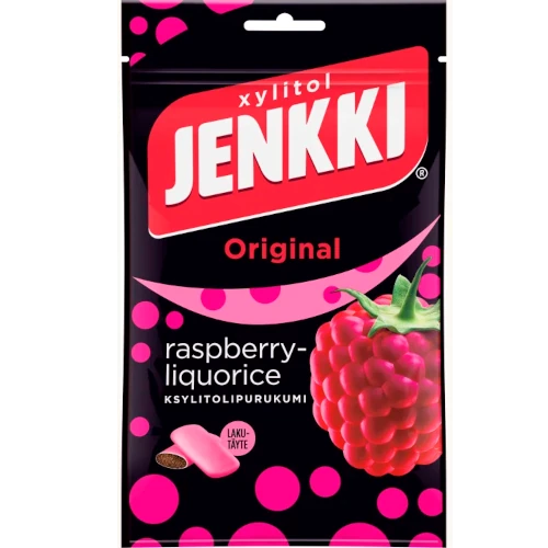 Жевательная резинка без сахара ежевика-лакрица Xylitol Jenkki Original, 100 гр