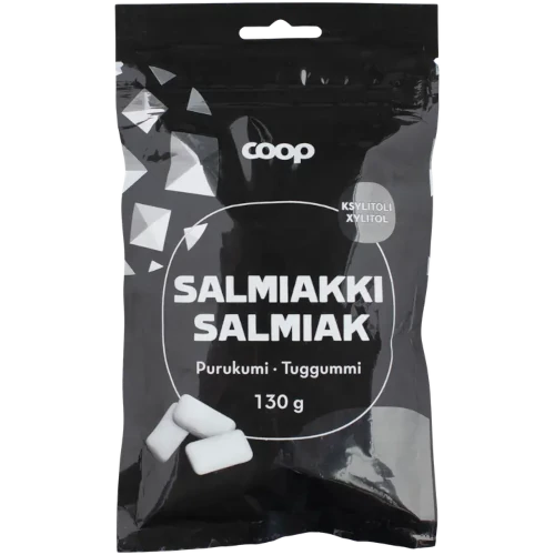 Жвачка с ксилитом без сахара Coop salmiakki перечная мята и лакрица, 130 гр