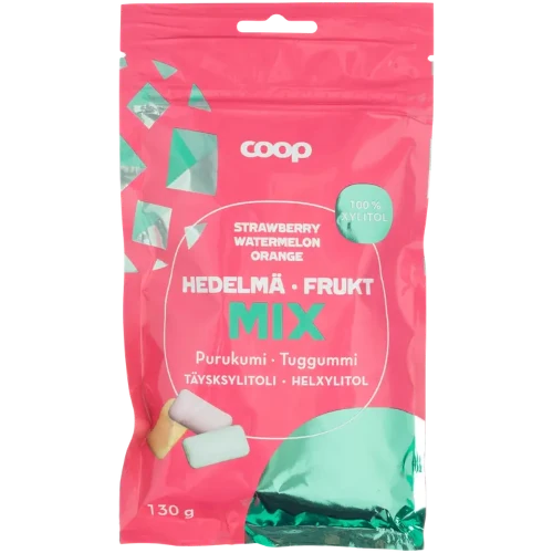 Жвачка с ксилитом Coop purukumi mix фруктовая, 130 гр